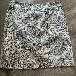 Geoffrey Beene Paisley Mini Skirt in Black, Blue, and Cream
